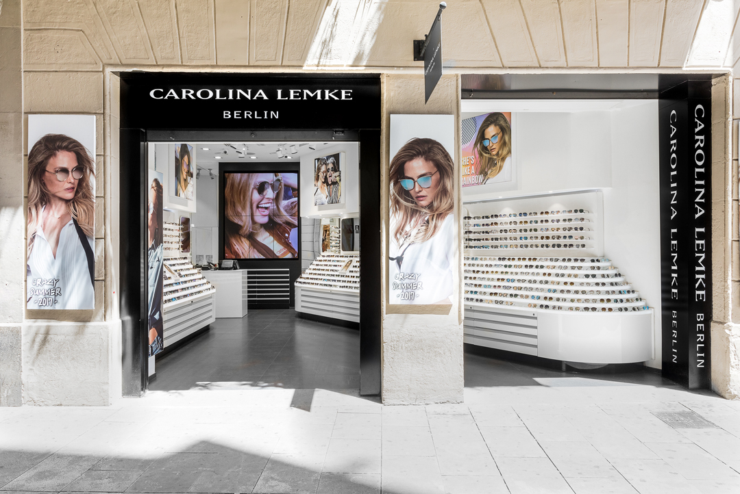Carolina Lemke, Designer Sunglasses Store with Lighting by LEDS C4